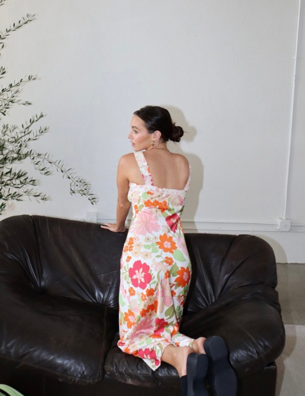 Amara Floral Satin Midi