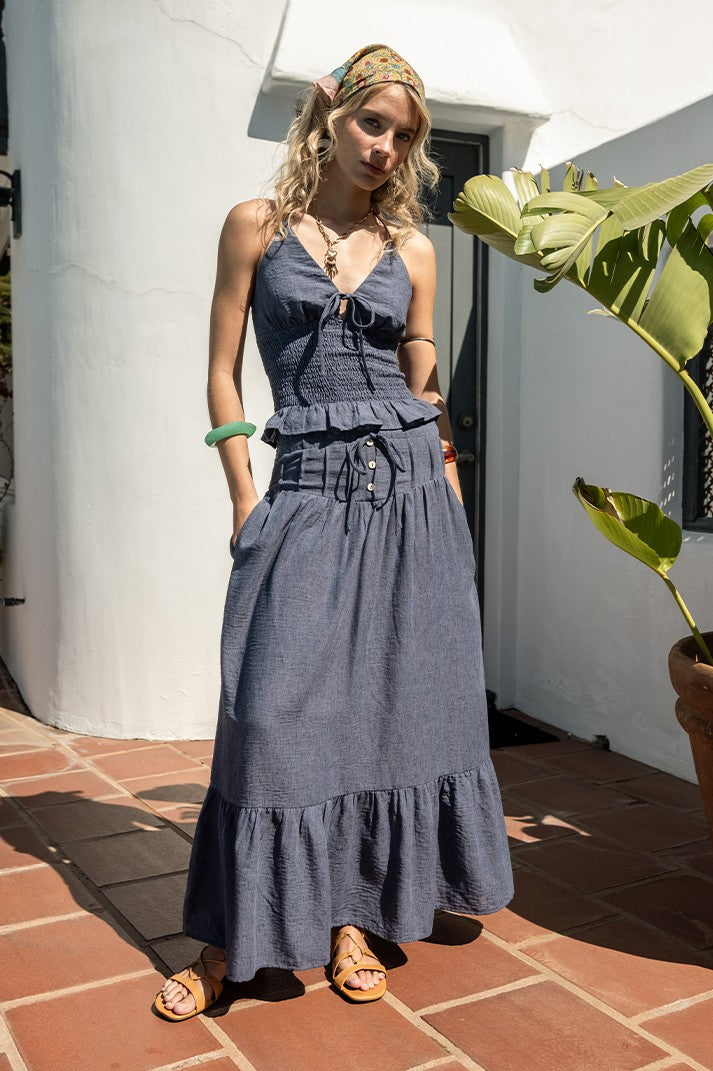 Paulina Smocked Maxi Skirt