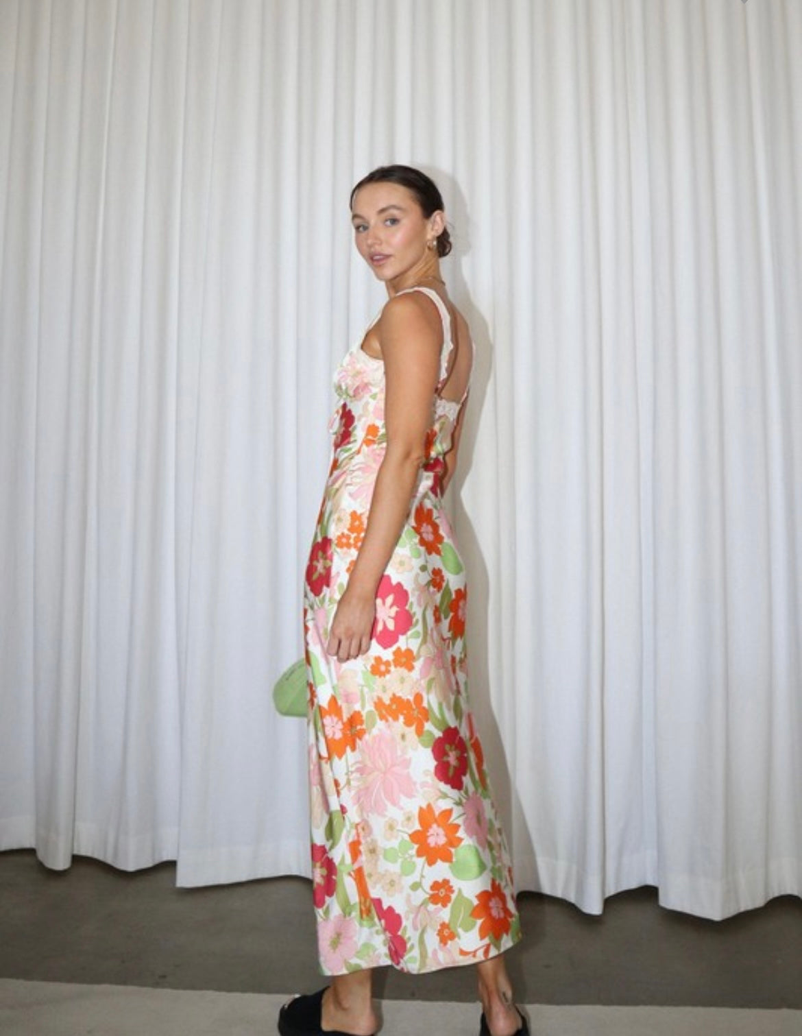 Amara Floral Satin Midi