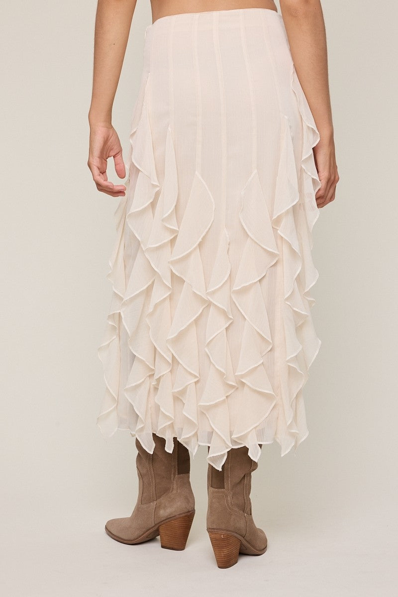 Lucy Ruffle Midi Skirt