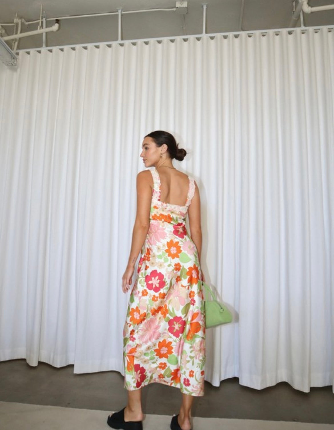 Amara Floral Satin Midi
