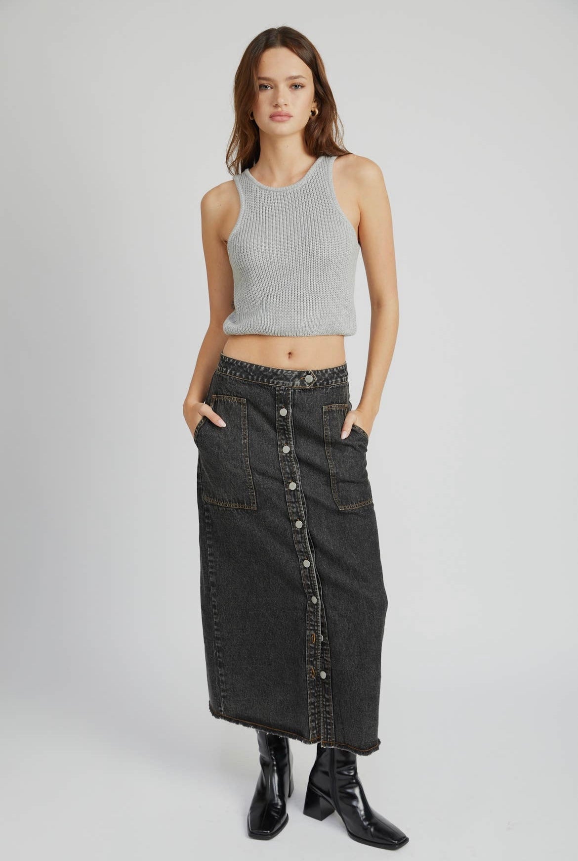 Demi Denim Midi Skirt
