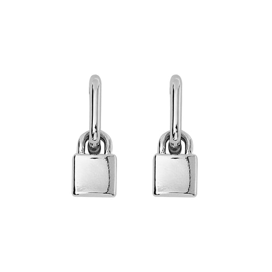 Lock Earrings - Silver