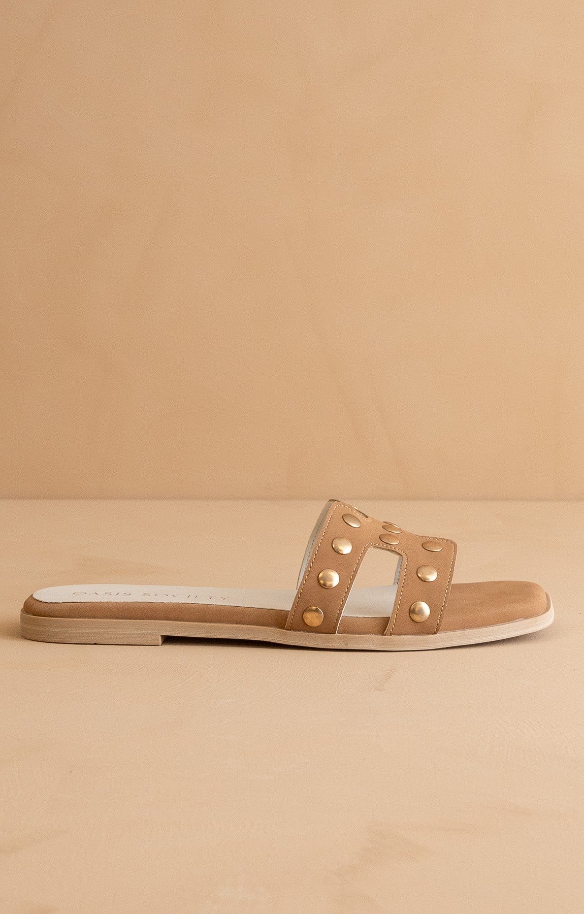 The Evelynne Studded H Band Slides