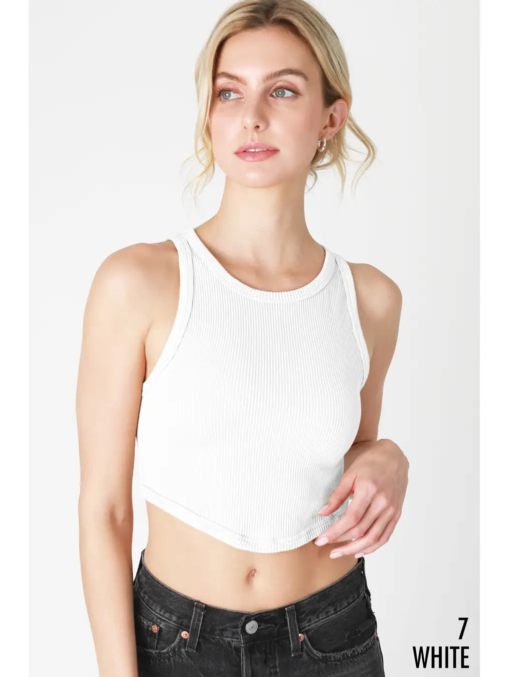 Carlie Curved Hem Crop