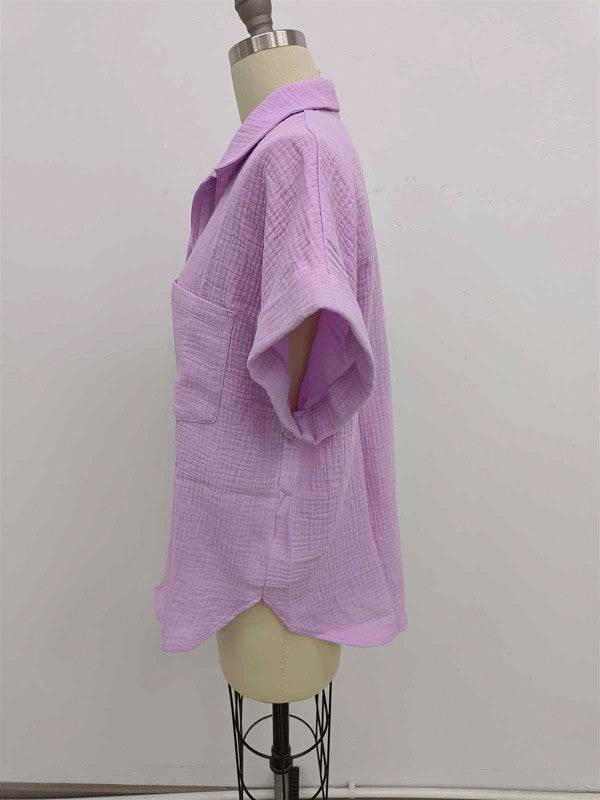 Cara Gauze Button Down