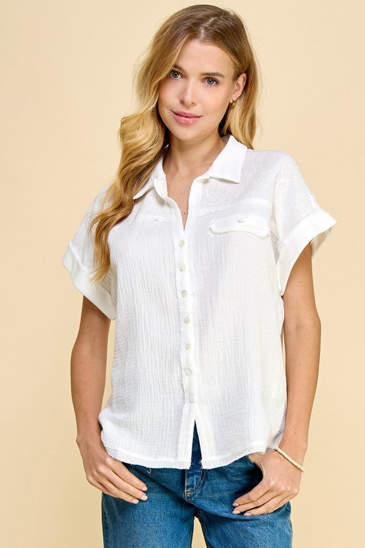 Venice Gauze Button Down