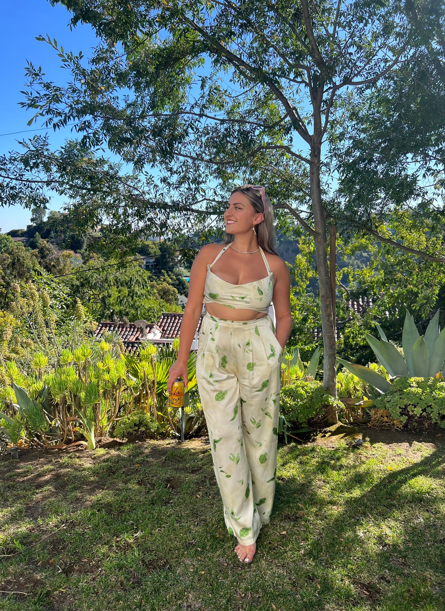 Falling Leaves Satin Top