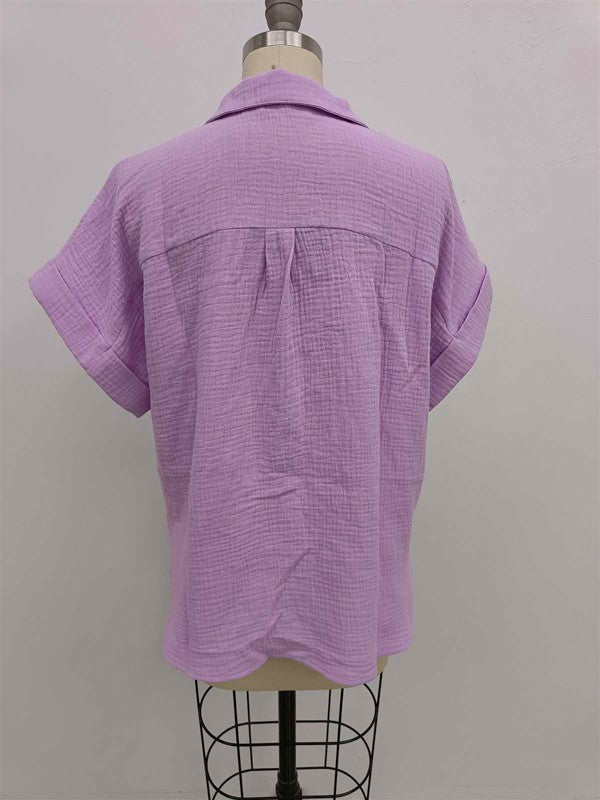 Cara Gauze Button Down