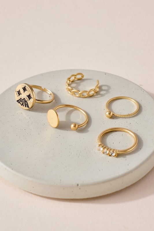 Mountain Stars Rings Set