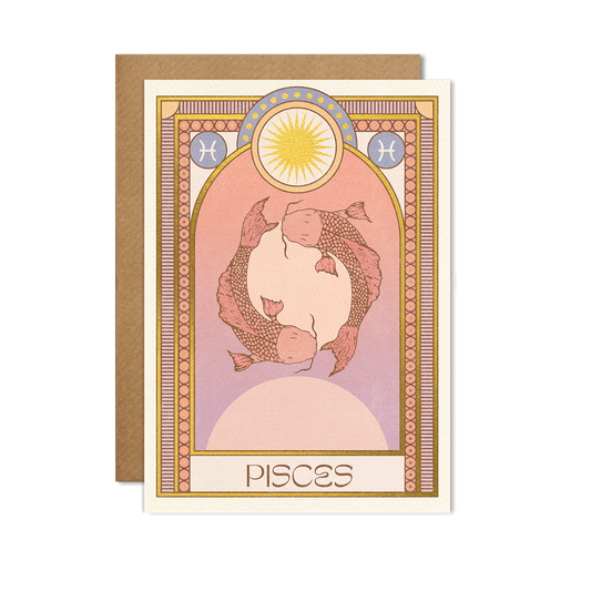 Pisces Zodiac Card