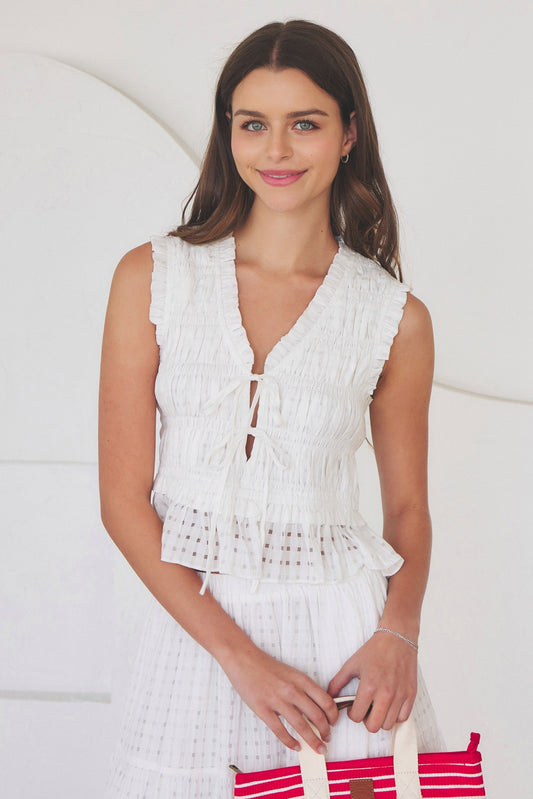 Junie Smocked Tie Top