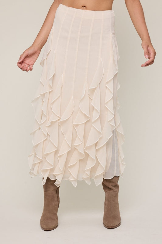 Lucy Ruffle Midi Skirt
