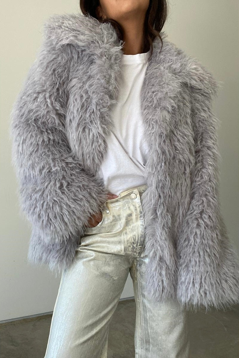 Grayson Grey Faux Fur Coat