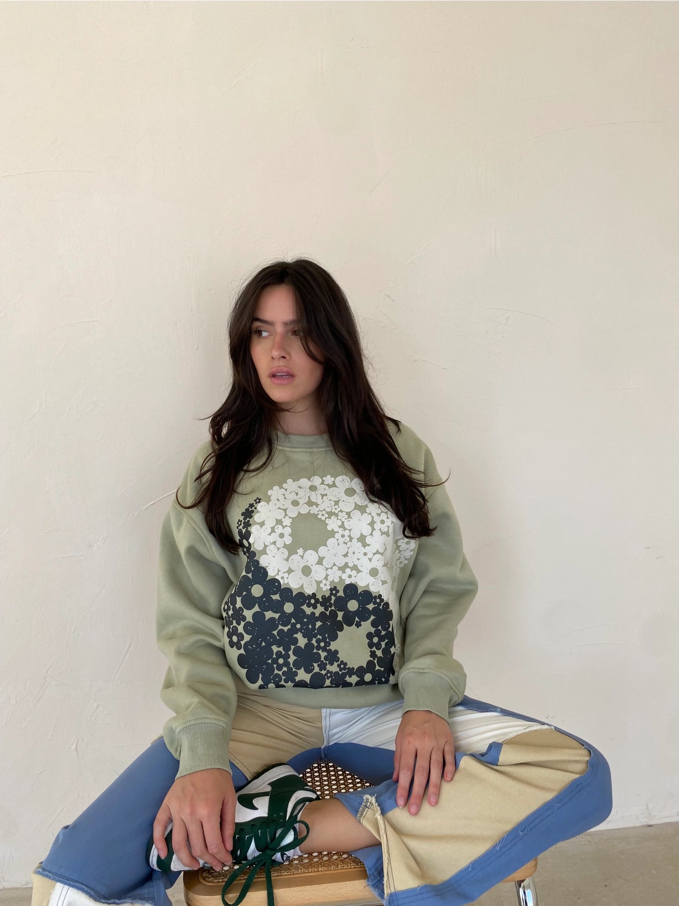 Yin and Yang Floral Pullover