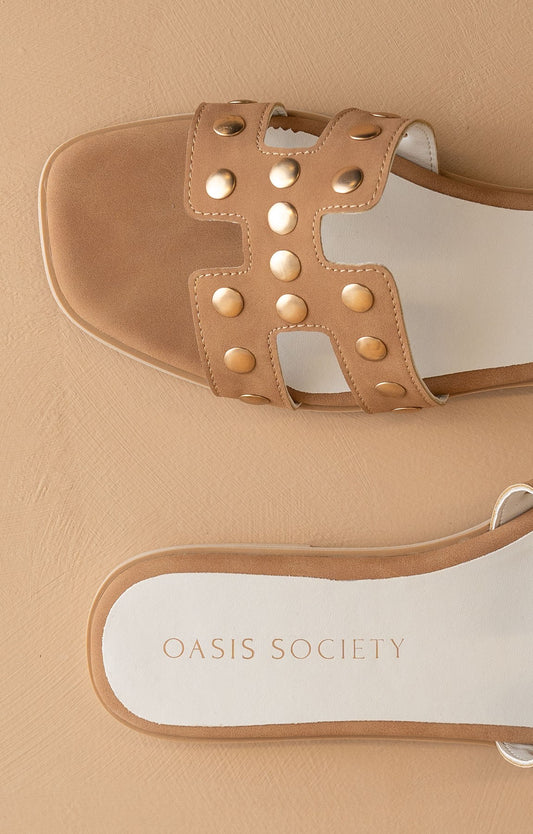 The Evelynne Studded H Band Slides