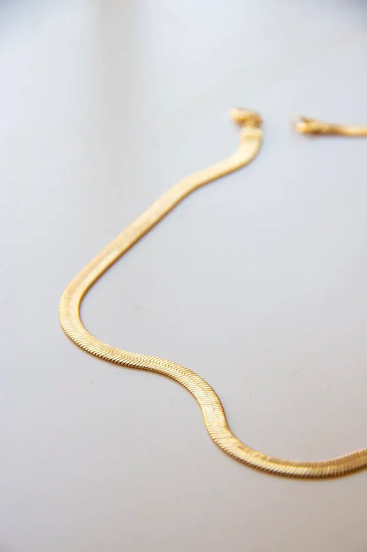 Herringbone Gold-platted Necklace 18”